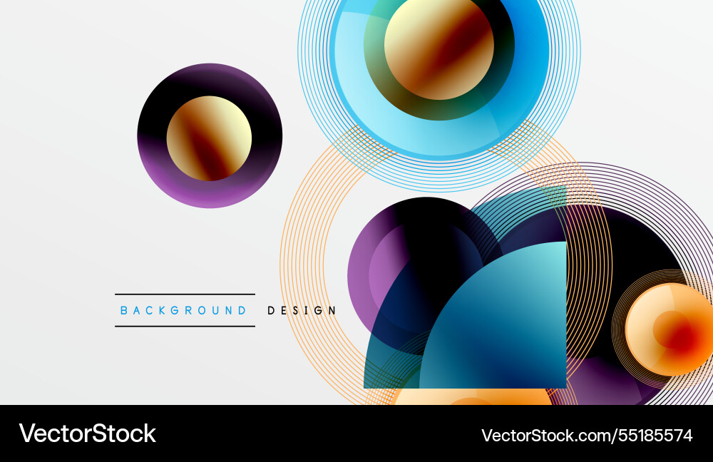 Abstract composition of overlapping circles Vector Image