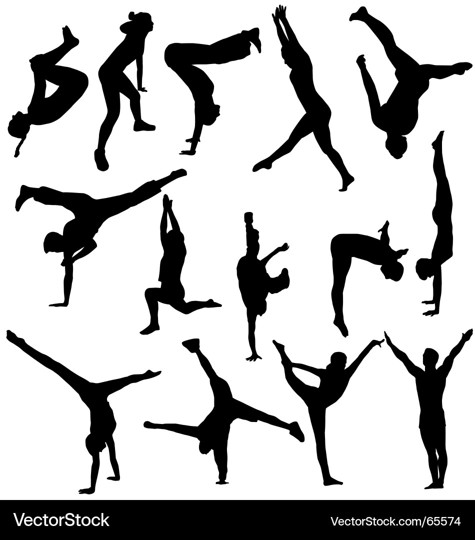 Acrobatic Silhouettes vector image