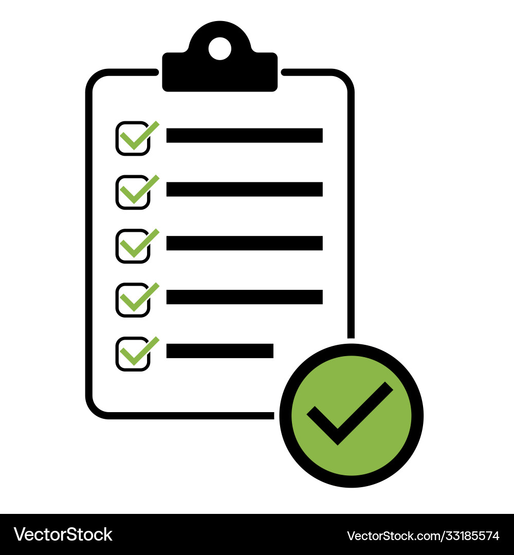 Check list checklist flat web icon isolated Vector Image