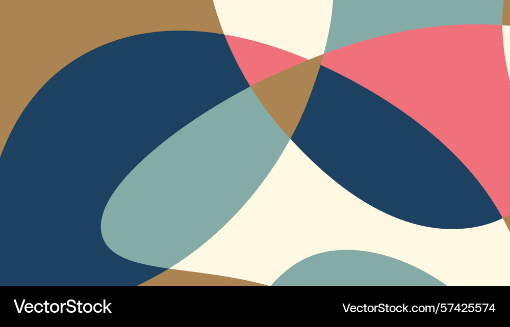 Curved overlapping shapes background Vector Image