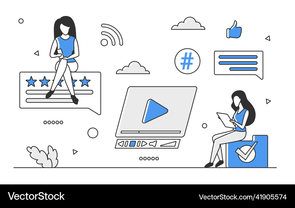 Digital marketing manager creating public content Digital marketing manager creating public content vector image