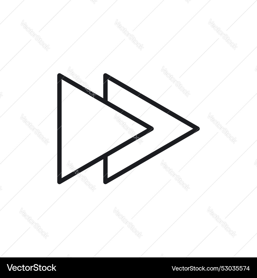 Fast forward icon set next arrow button play vector image