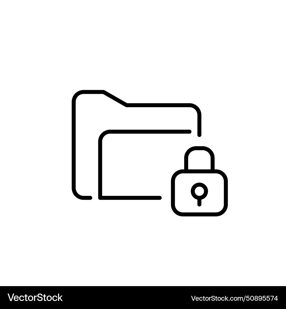 File folder and lock protected documents data File folder and lock protected documents data vector image