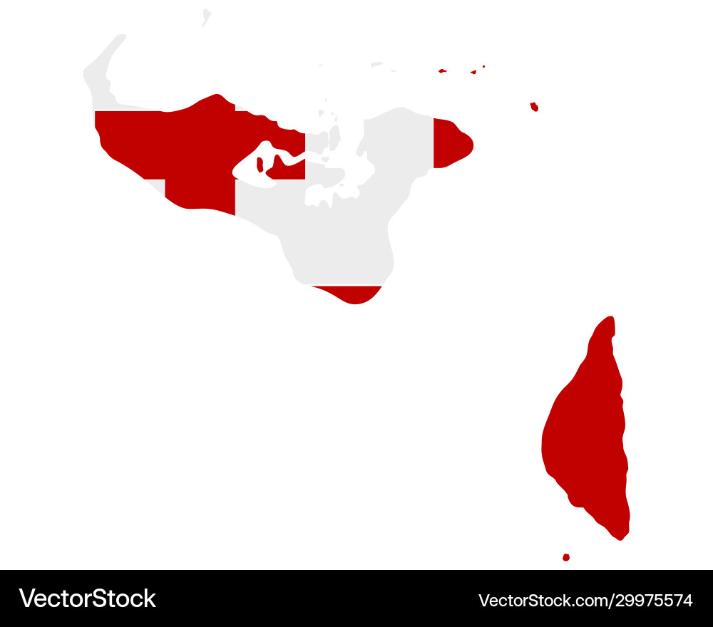 Flag in map tonga Vector Image