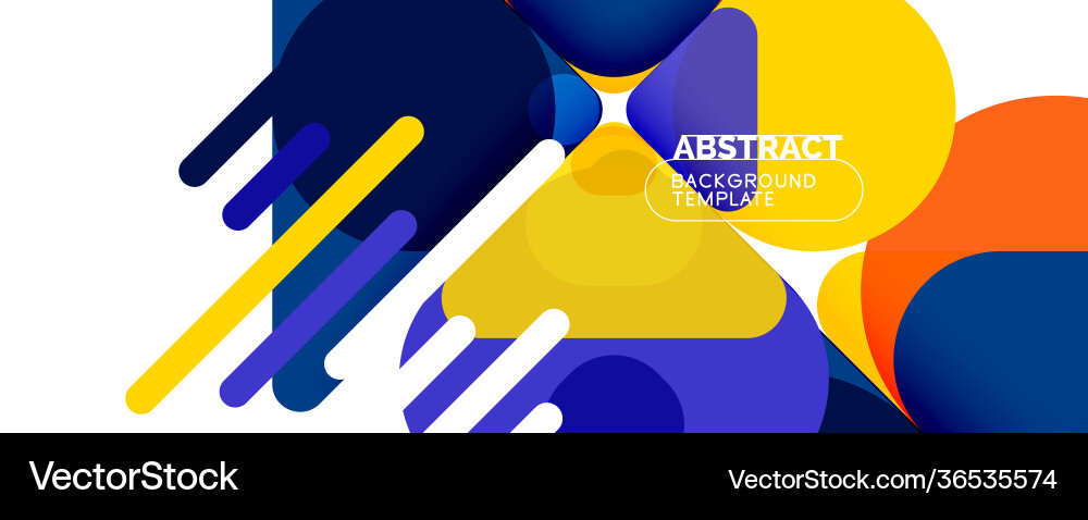 Flat geometric round shapes and dynamic lines Vector Image