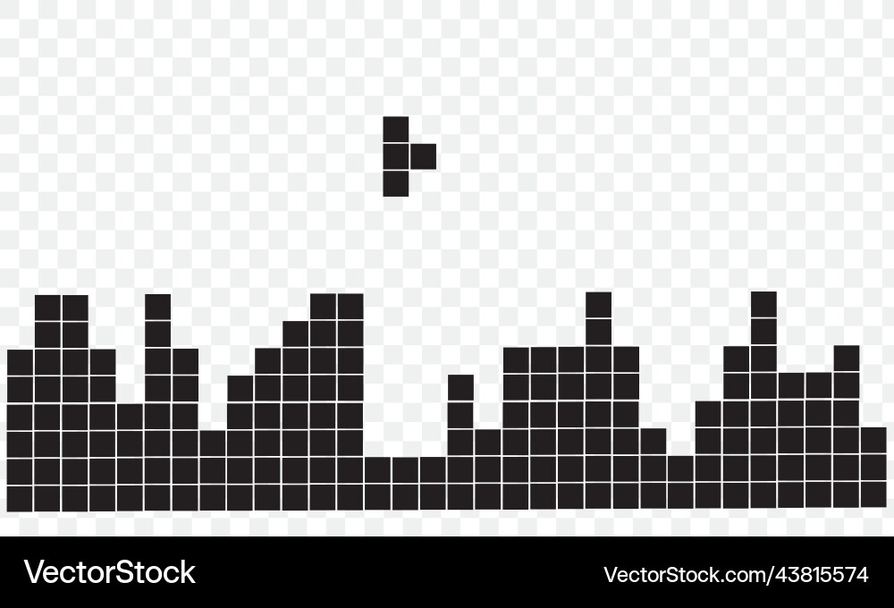 Game bricks tetris template color pixel blocks c Vector Image