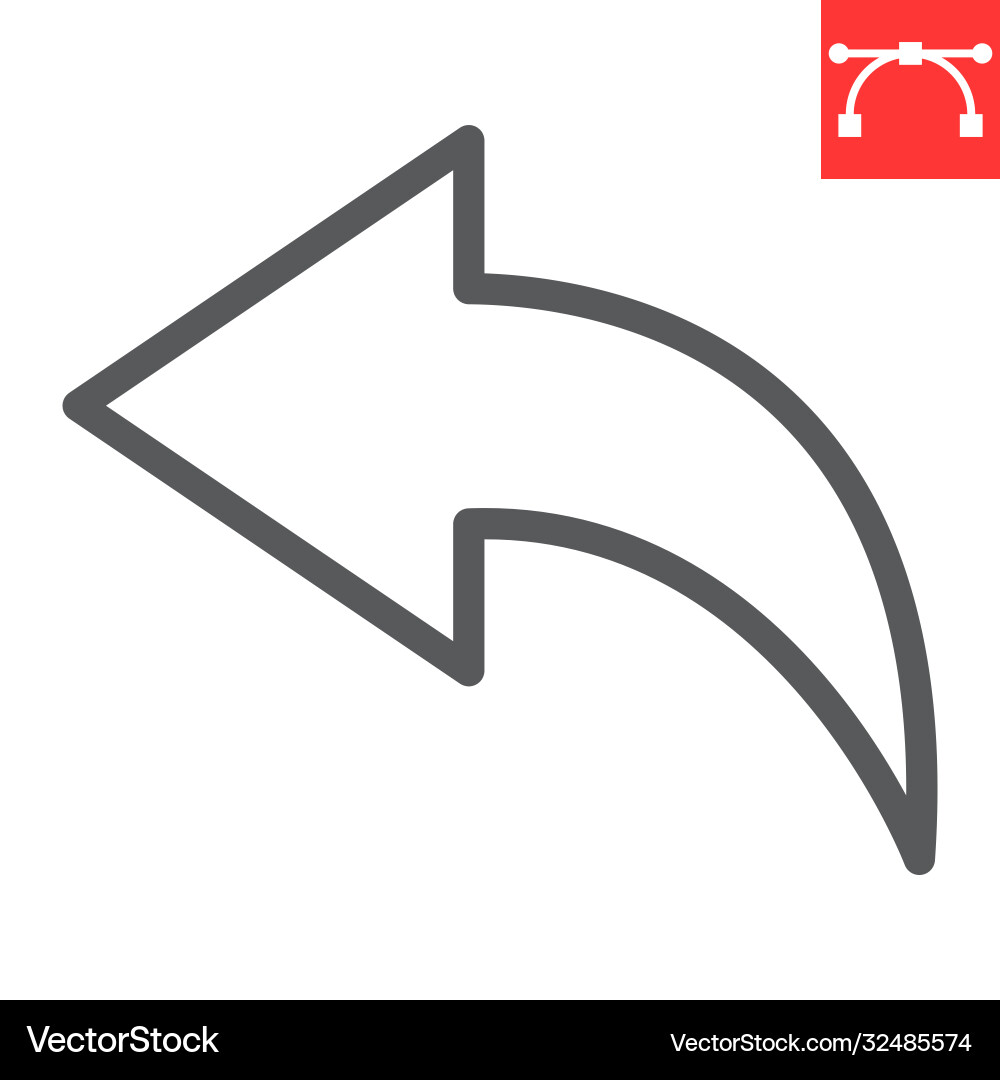 Go back line icon ui and button arrow left sign Vector Image