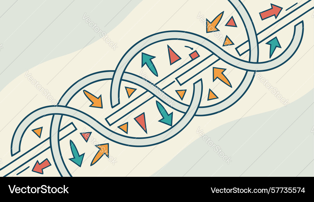 Intertwined arrows forming a dynamic flow pattern vector image