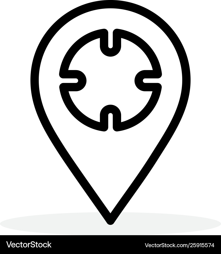 Locator line icon in flat style for app ui Vector Image