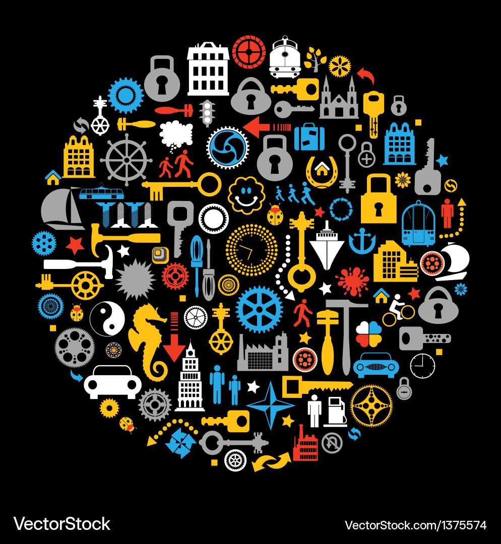 Lock and Key Collection vector image