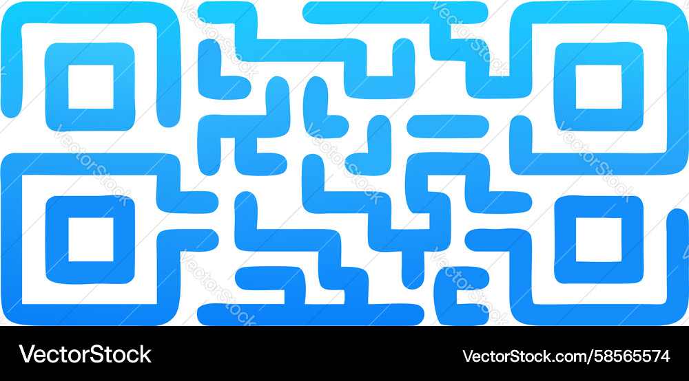 Modern Blue QR Code Interface Vector Image