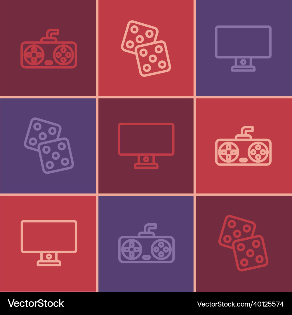 Set line game controller or joystick computer Set line game controller or joystick computer Vector Image