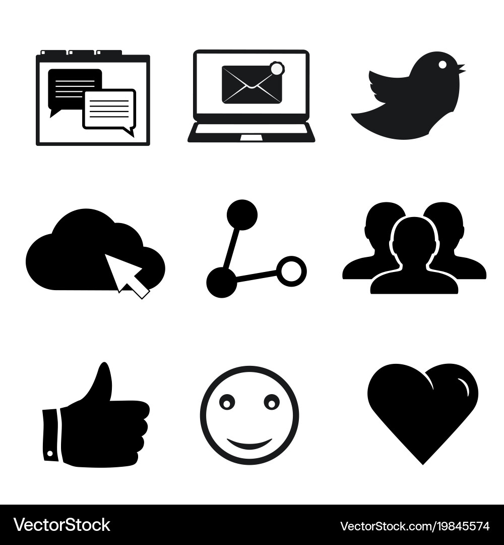 Set of social networking icons for web and mobile vector image