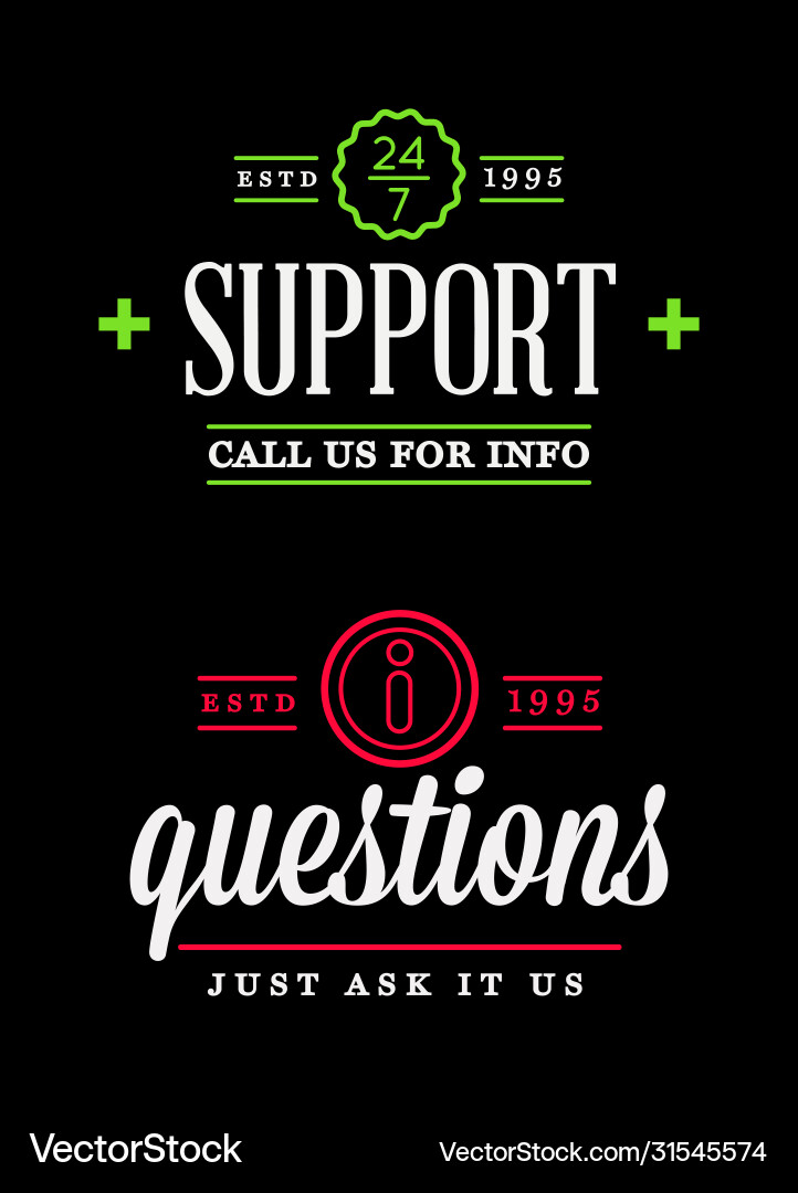 Set support contact center service elements Set support contact center service elements vector image