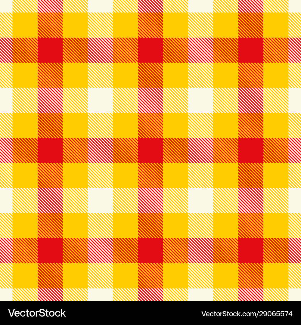 Tartan seamless pattern background red yellow Vector Image