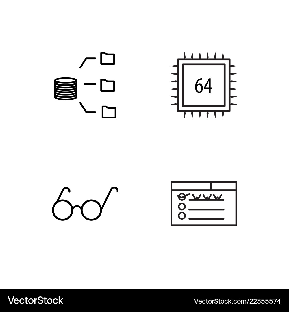 Web simple outlined icons set Web simple outlined icons set Vector Image