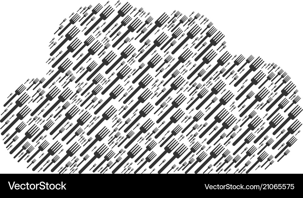 Cloud shape of fork icons Cloud shape of fork icons Vector Image