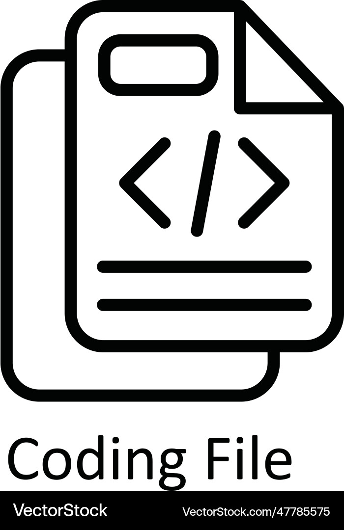 Coding file outline icon design Vector Image