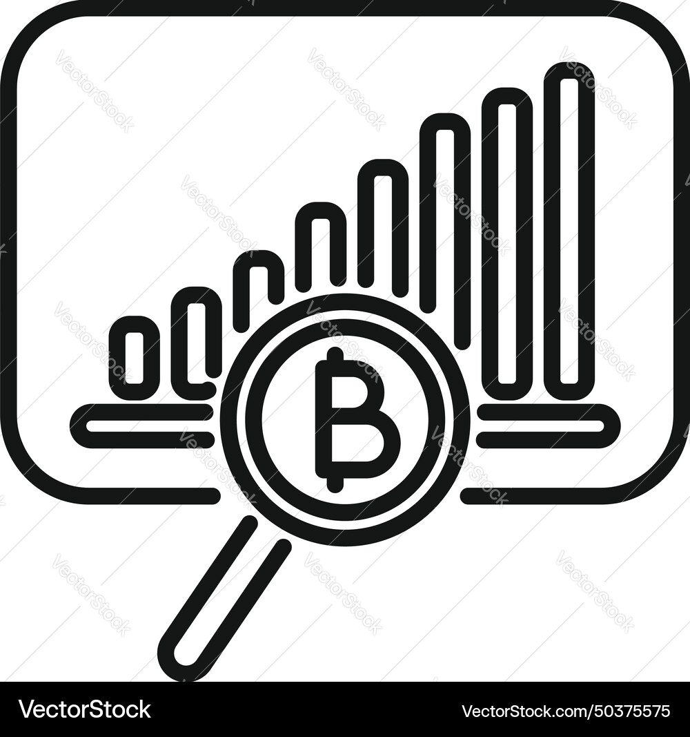 Crypto search icon outline bar online – Royalty-Free Vector | VectorStock