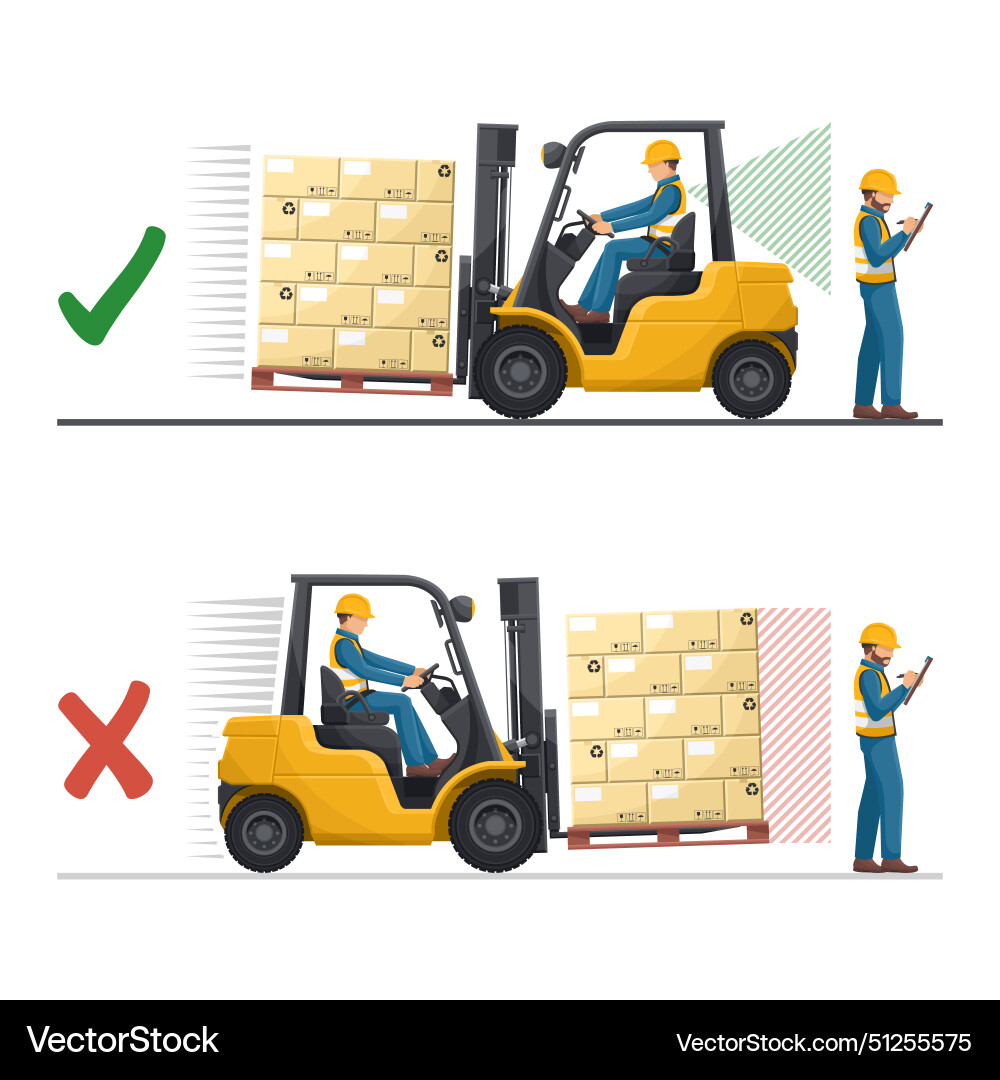 Drive in reverse if the load obstructs vision Vector Image