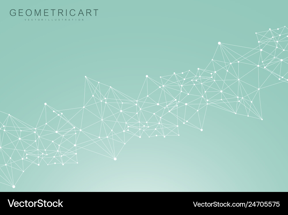 Geometric abstract background with connected line Vector Image