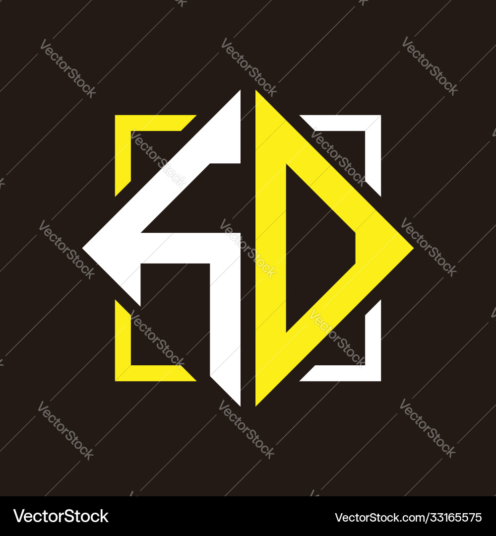 H o initials quadrangle monogram with square H o initials quadrangle monogram with square Vector Image
