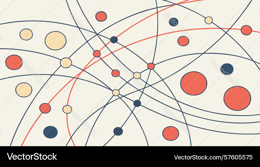 Intersecting lines dots abstract network pattern vector image