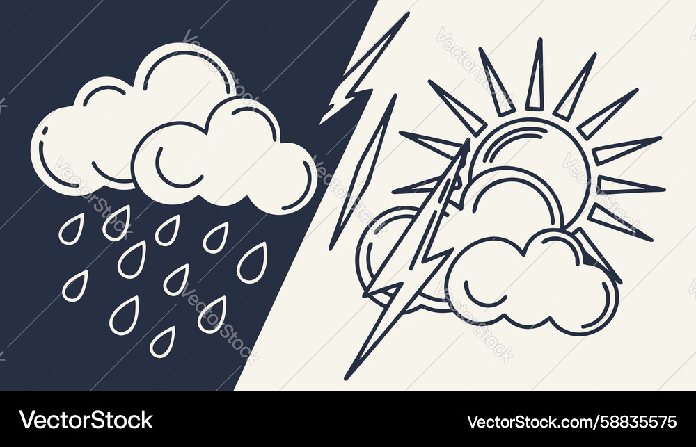 Lightning cloud weather icon design generative ai Vector Image