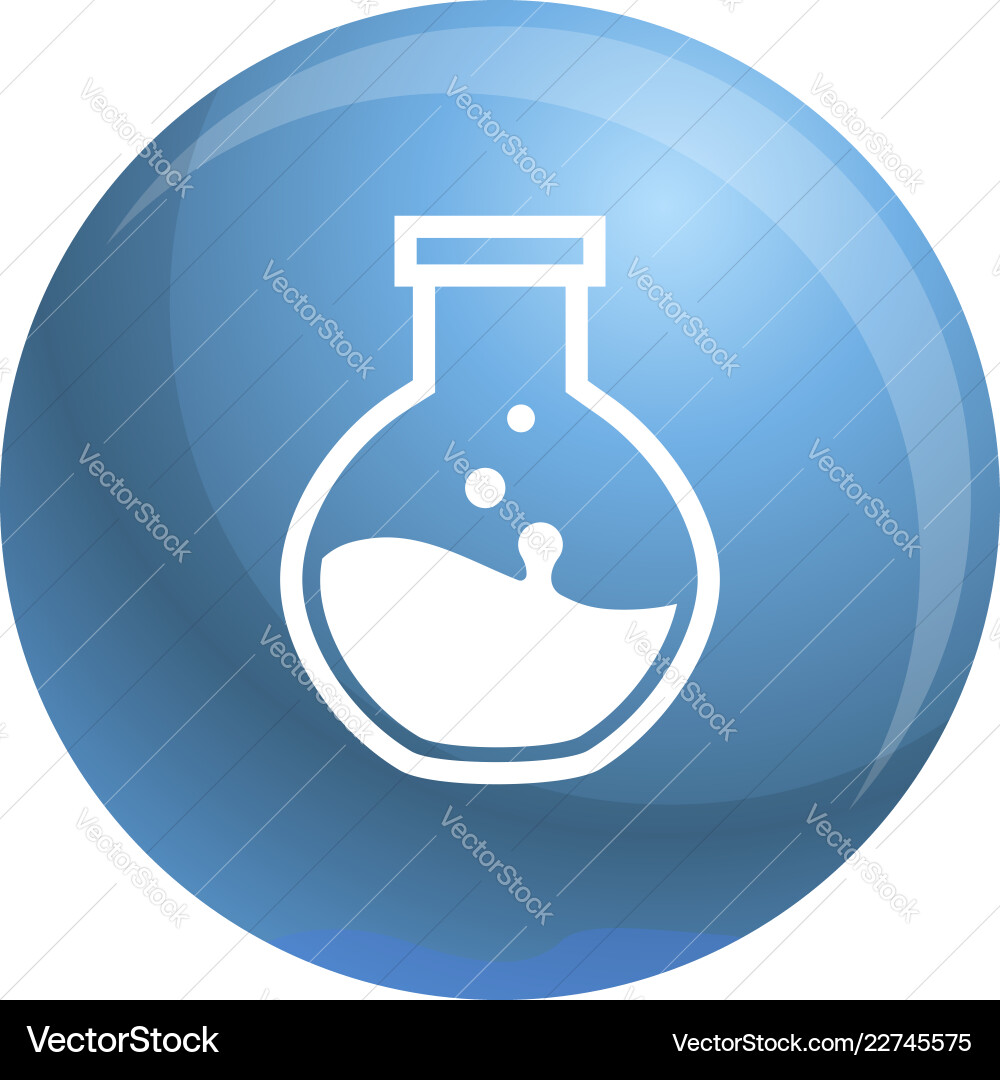 Round flask icon simple style Round flask icon simple style vector image