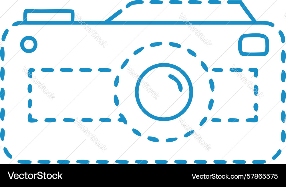Schematic camera icon outline design generative Vector Image