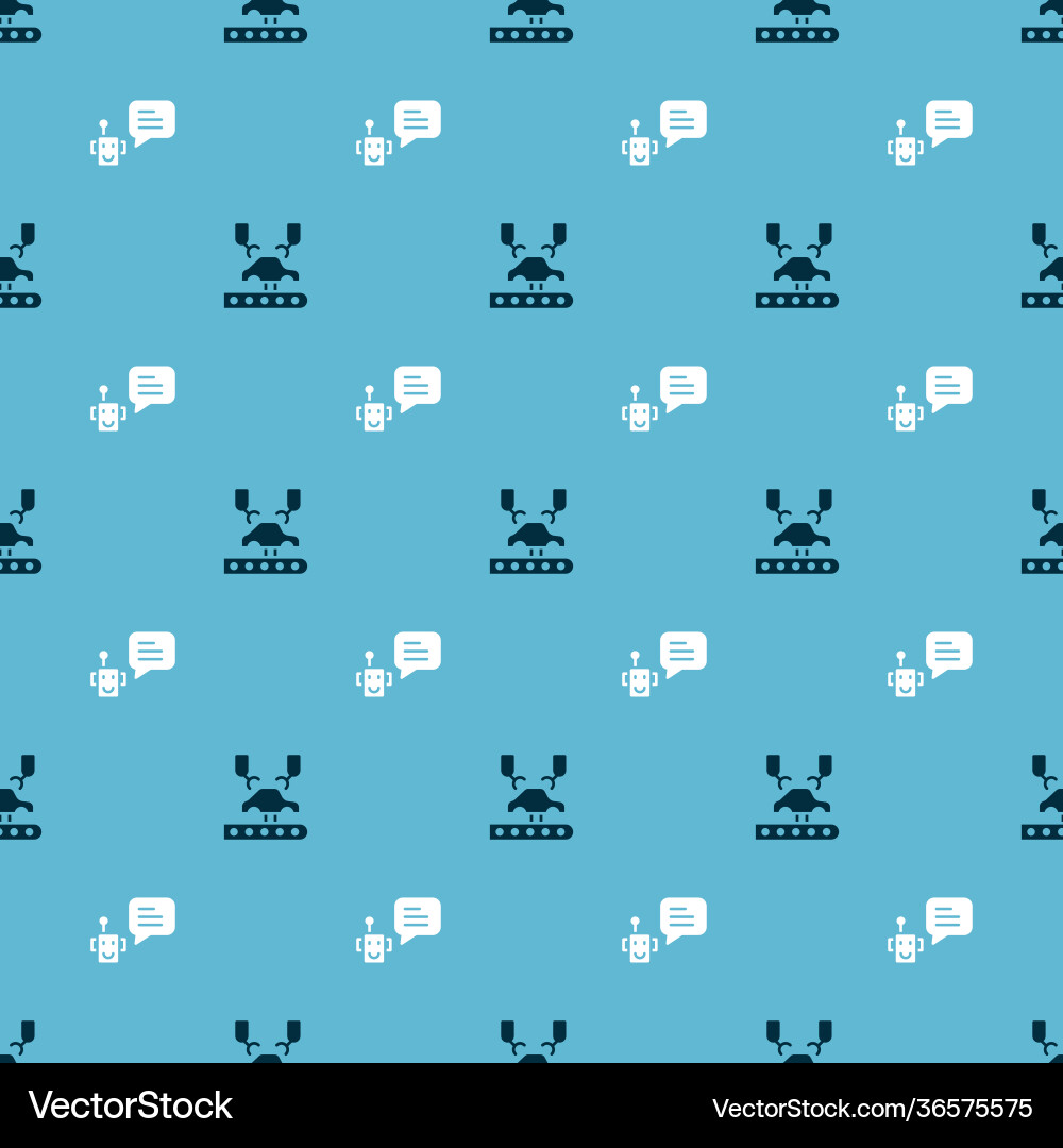 Set robotic robot arm on factory and bot Vector Image