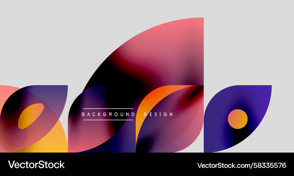 Abstract colorful shapes overlap creating dynamic Vector Image