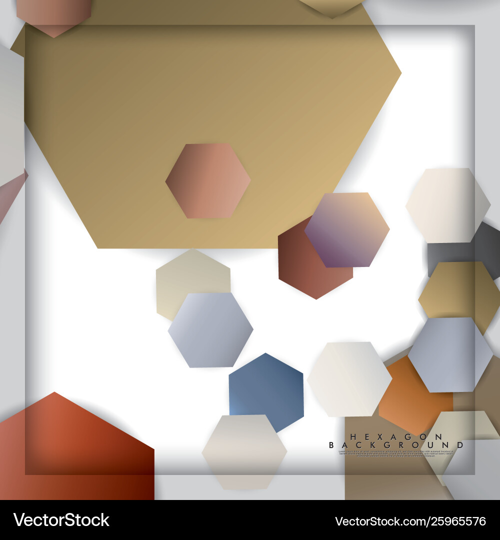 Abstract hexagon background with color stone Abstract hexagon background with color stone Vector Image