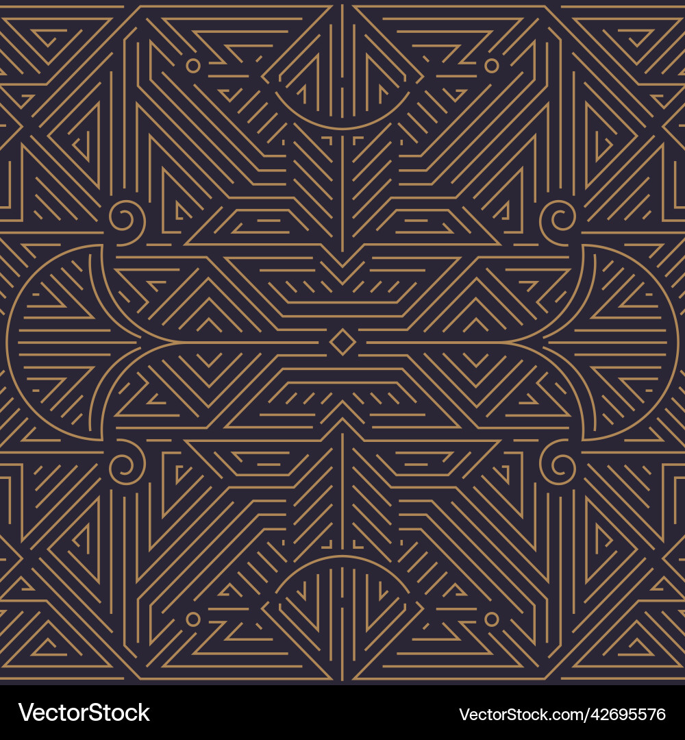 Art Deco Golden Line Pattern vector image