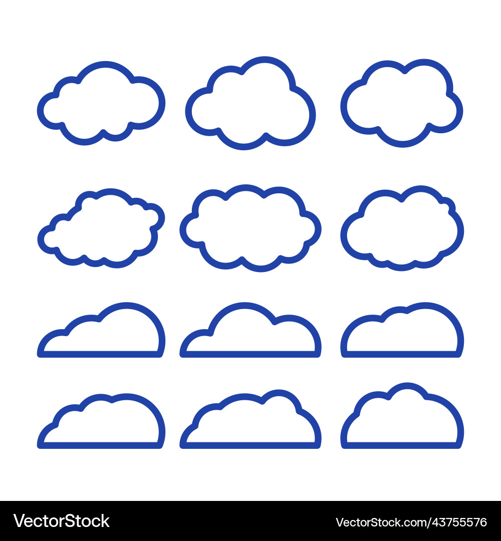 Clouds line art icon storage solution element Clouds line art icon storage solution element Vector Image