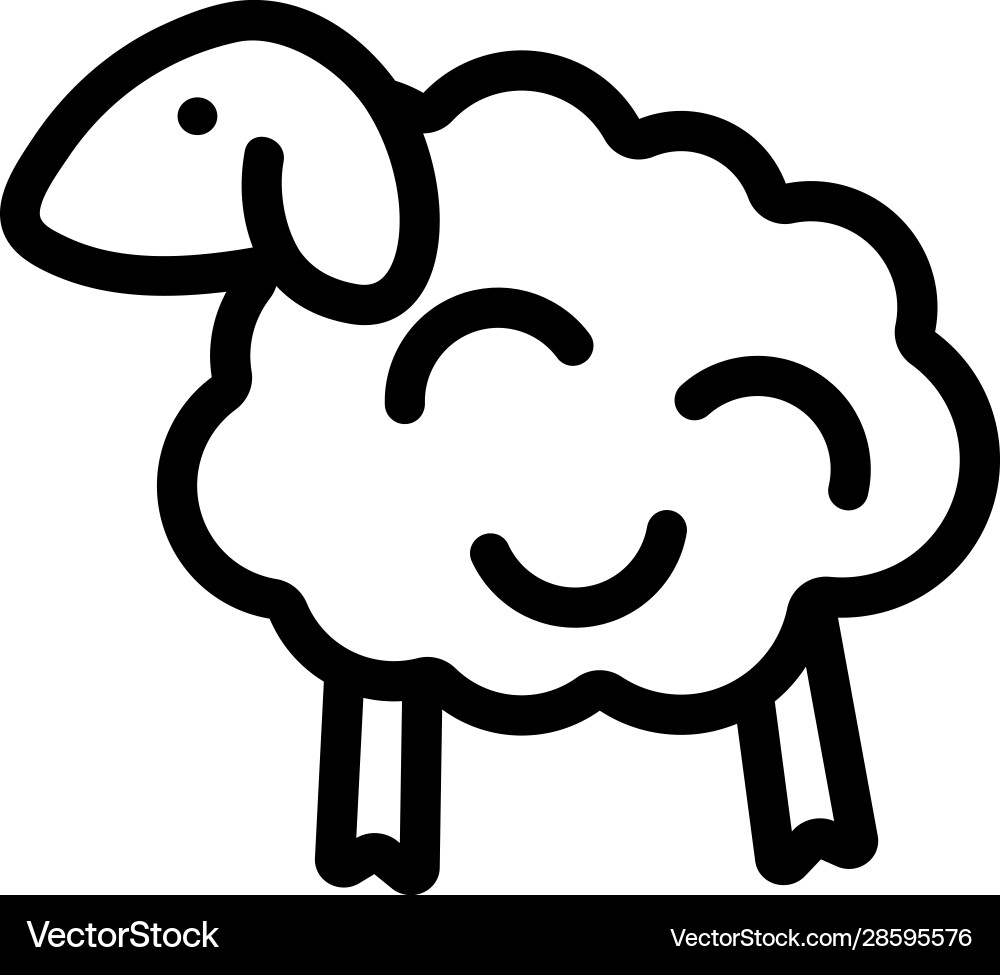 Count sheep icon isolated contour Vector Image