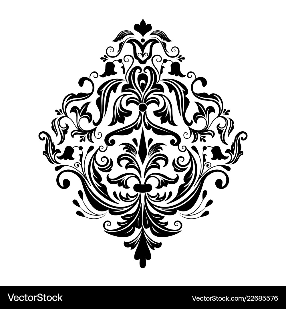 Damask element isolated central vector image