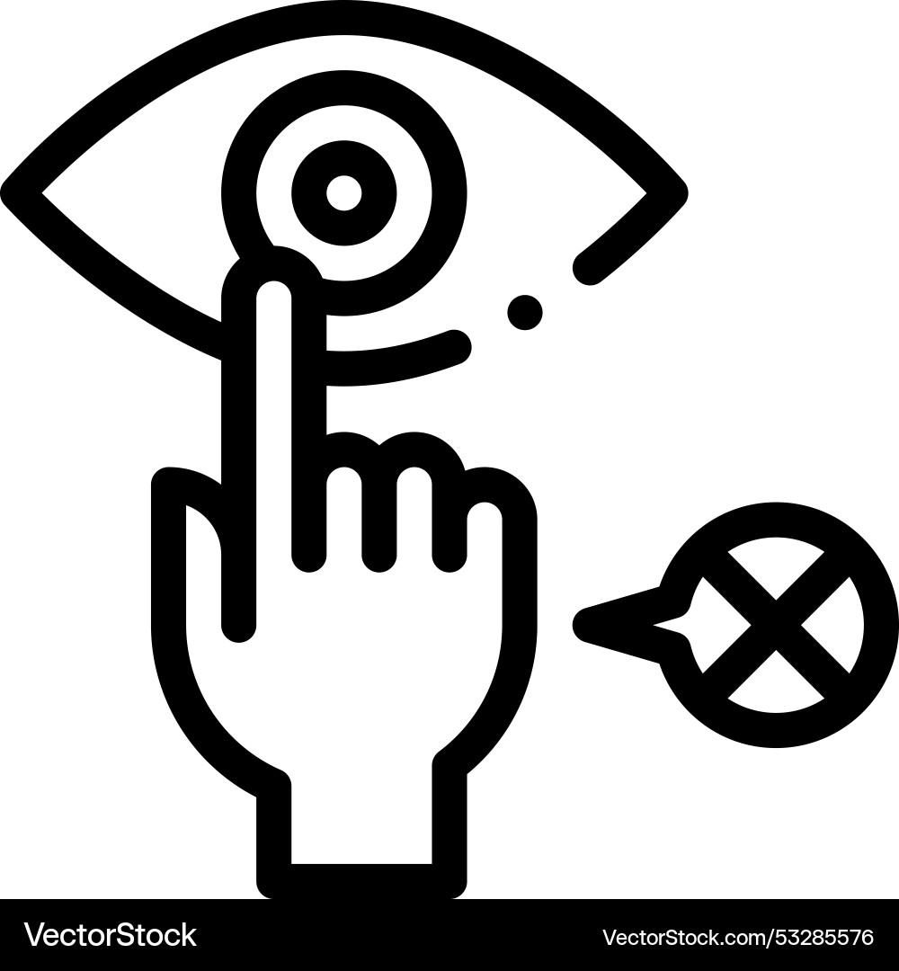 Dont touch icon thin linear style design isolated Dont touch icon thin linear style design isolated vector image