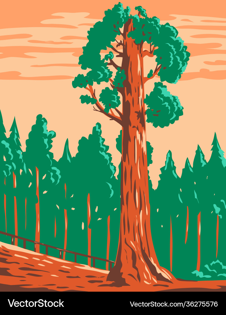 General Grant Tree - WPA Poster vector image