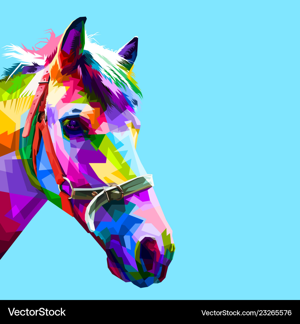 Geometric Horse Head Pop Art Vector Image