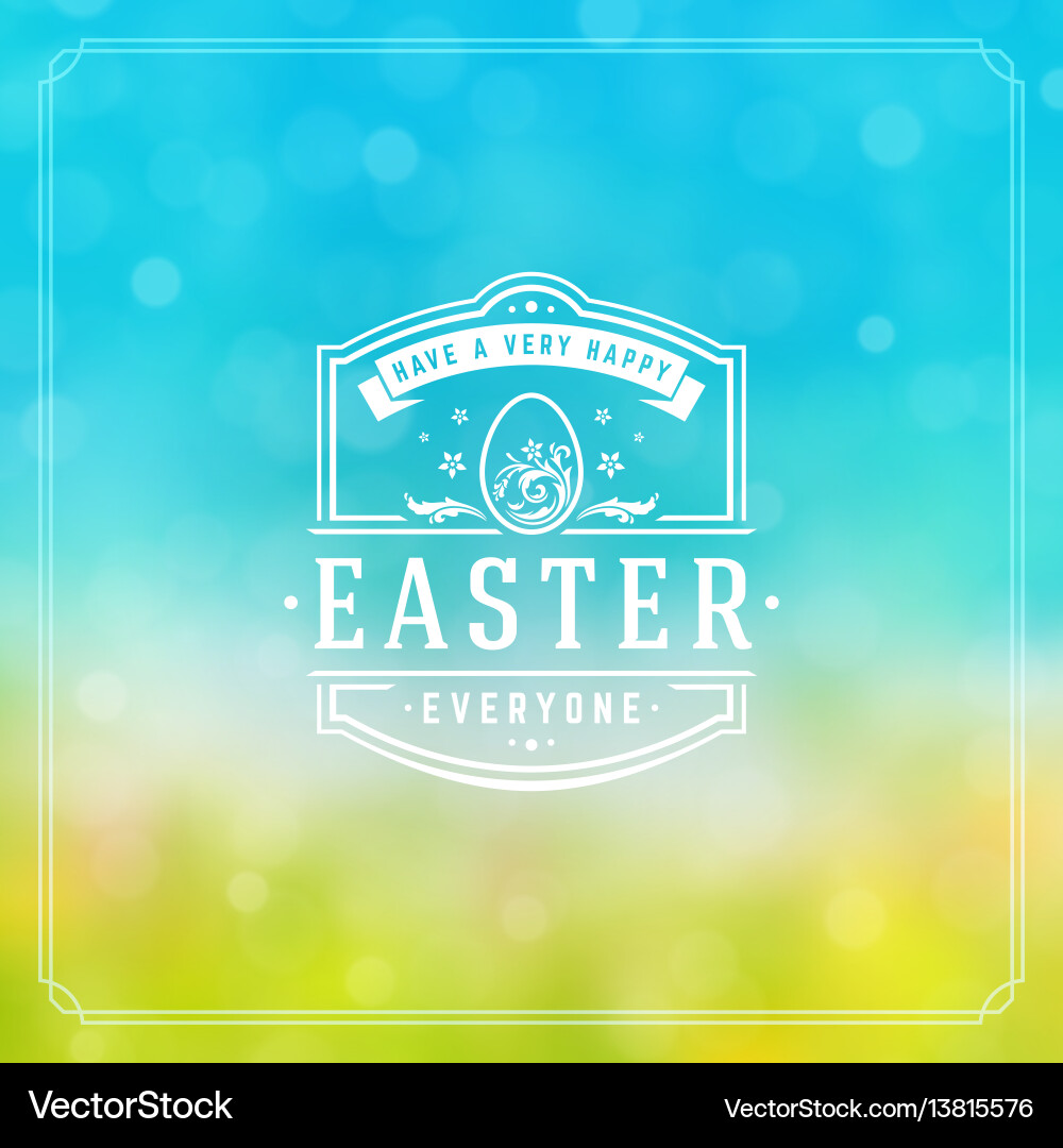 Happy easter greeting card design text template Happy easter greeting card design text template vector image