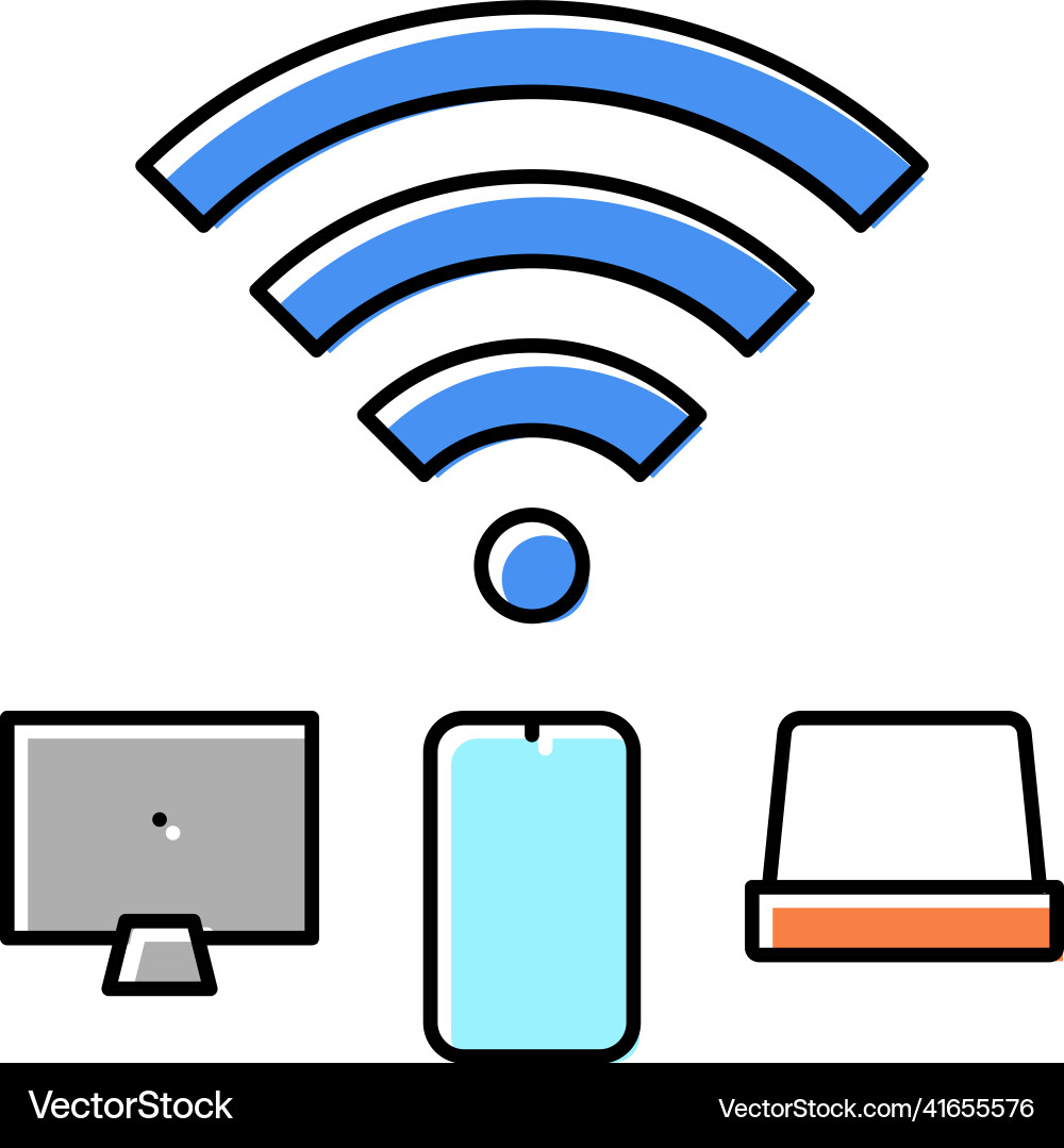 Internet connection devices color icon Vector Image