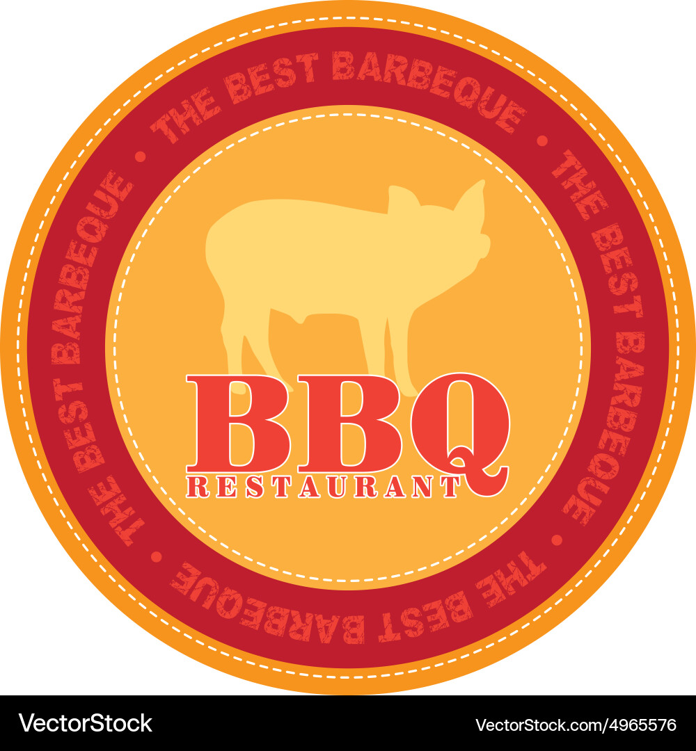 Isolated label with text and barbecue elements Vector Image