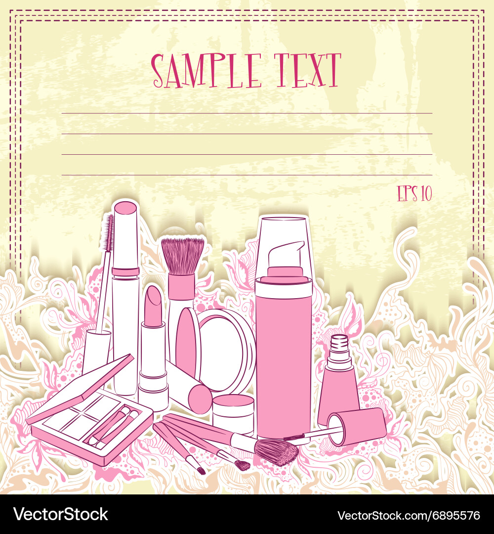 Message card with cosmetics Vector Image