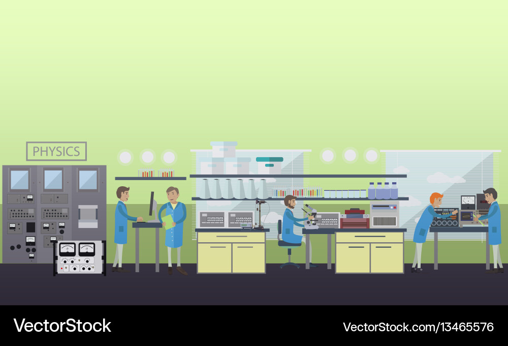 Physics concept in flat style Vector Image