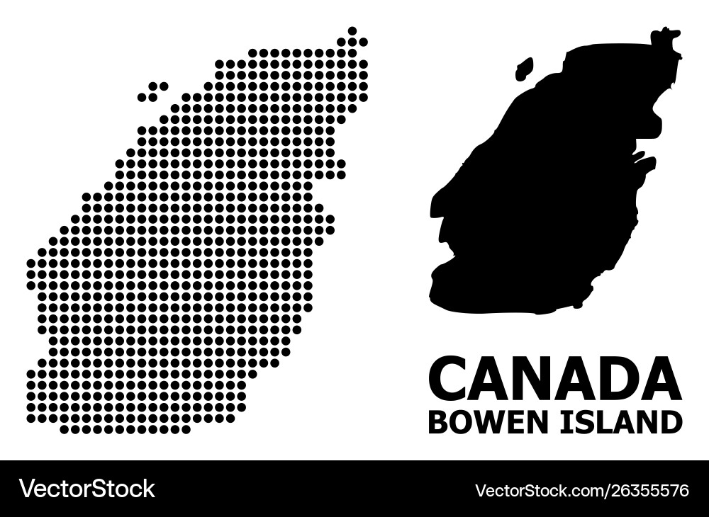 Pixel pattern map bowen island Vector Image