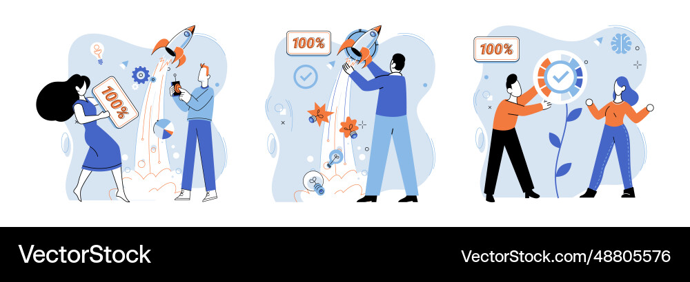 Project launch a development idea seed Project launch a development idea seed Vector Image