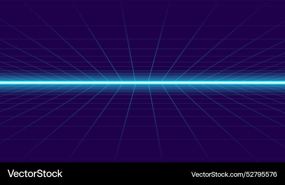 Retro style perspective grid line background Vector Image