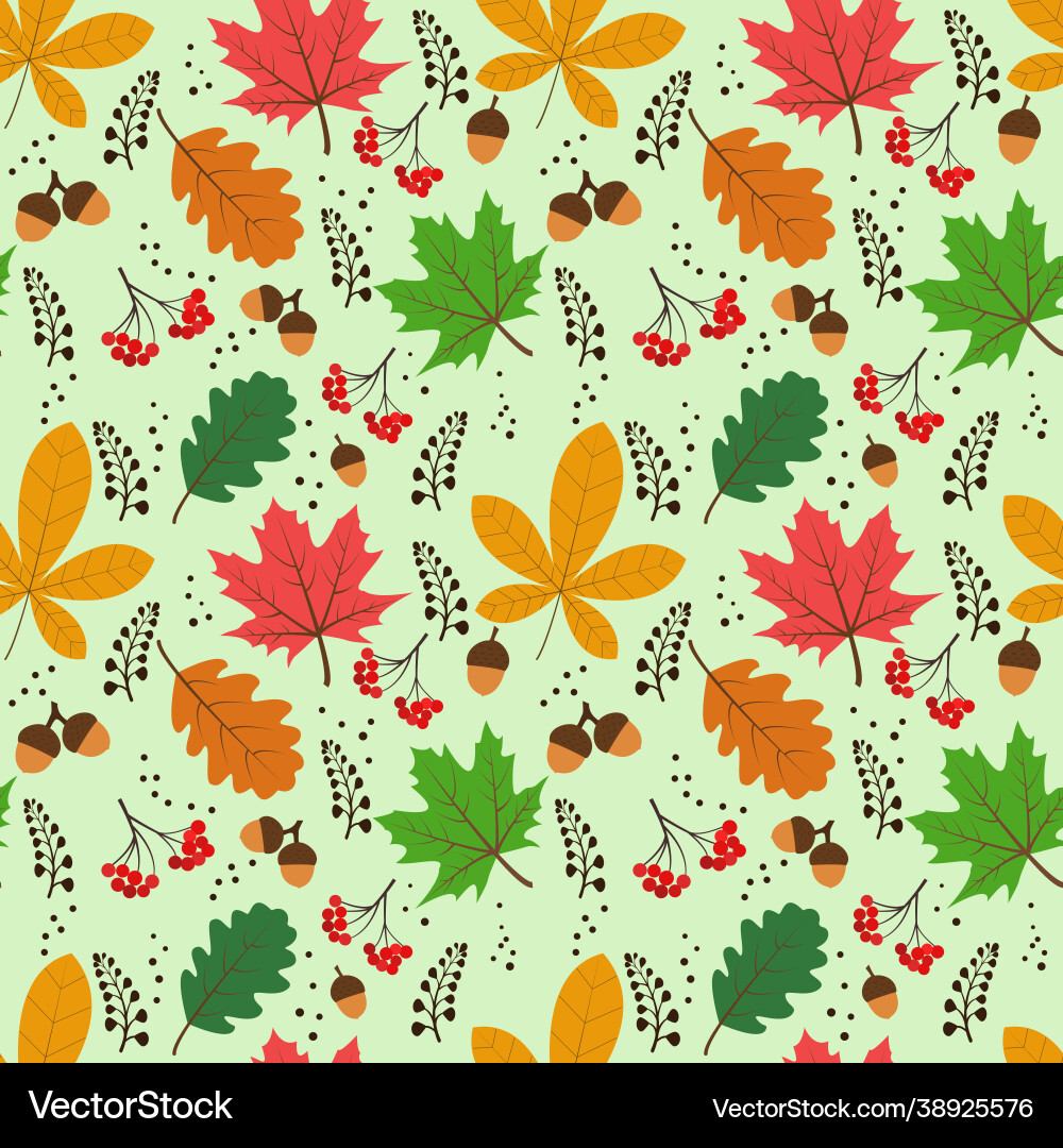 Seamless pattern with autumn elements Vector Image