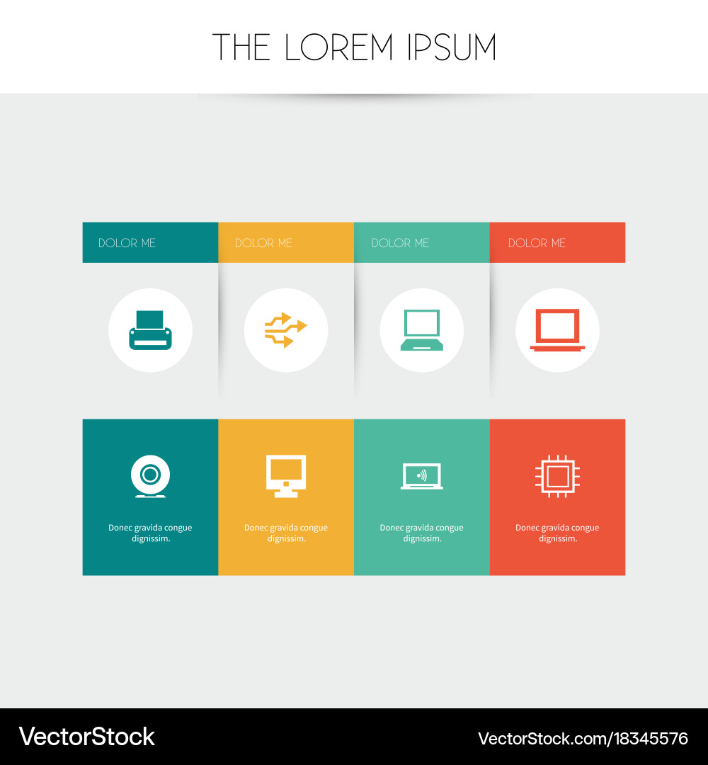 Set of 8 editable computer icons includes symbols vector image